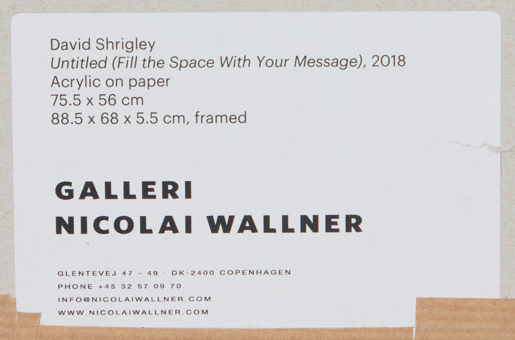 David Shrigley - Fill The Space With Your Message 2018