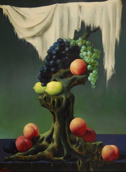 Marcel Delmotte - Landscape with fruit, 1966